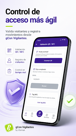 gCon Shield: control de acceso Screenshot 2