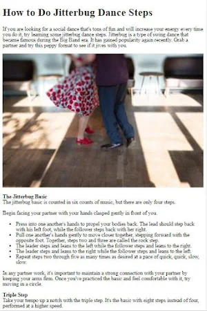 How to Dance the Jitterbug Screenshot 0