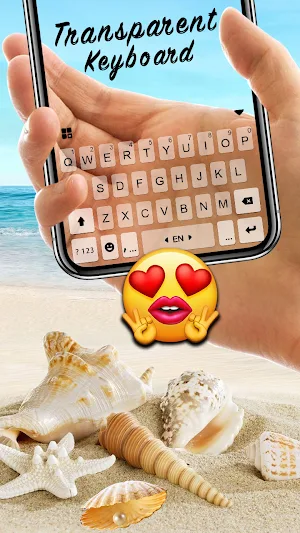 Seashell Transparent Keyboard Background Screenshot 3