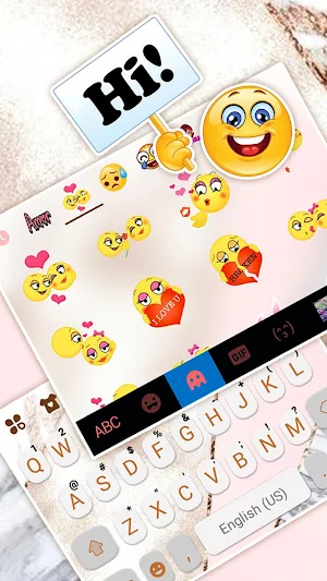 Gold Rose Geometric Keyboard T Screenshot 2