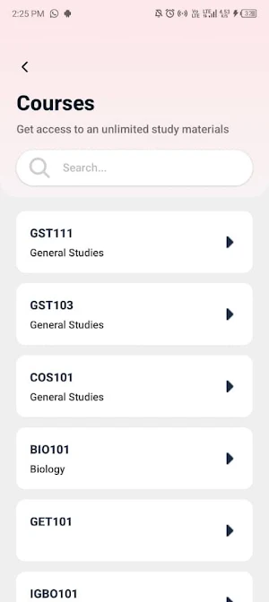 StudifyPro UNIPORT 100 Level Screenshot 1
