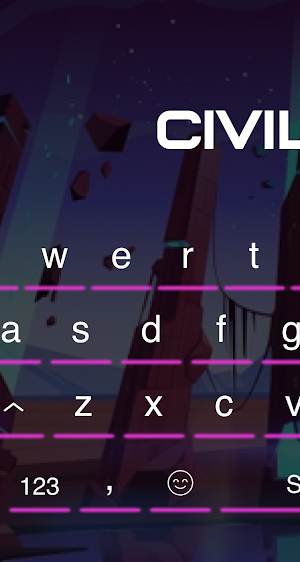 Neon Led keyboard - Civil War keyboard theme Screenshot 0