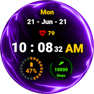 Fluid Purple Watch Face Screenshot 3