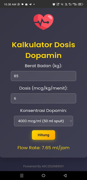 Kalkulator Dosis Dopamin Screenshot 2
