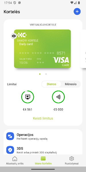 Skaidri kortelė Screenshot 1