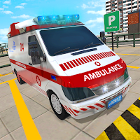 Ambulance hospital parking: city rescue driving