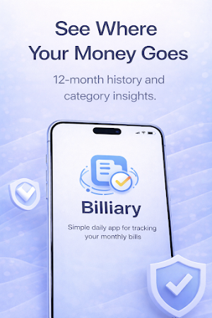 Billiary - Bill Tracker Screenshot 1
