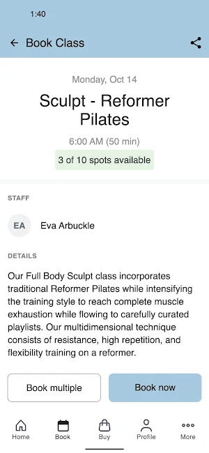 Out East Pilates Screenshot 2