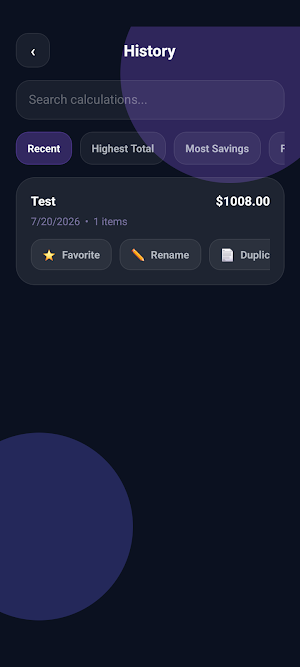 Smart Shop Calc Screenshot 2