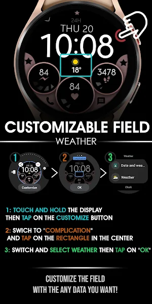 Digital Rose Gold 2 Watch Face Screenshot 3