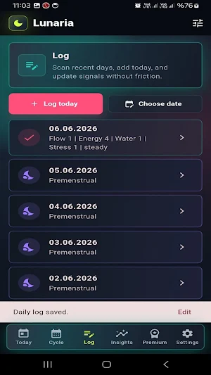 Lunaria Period Tracker Screenshot 2