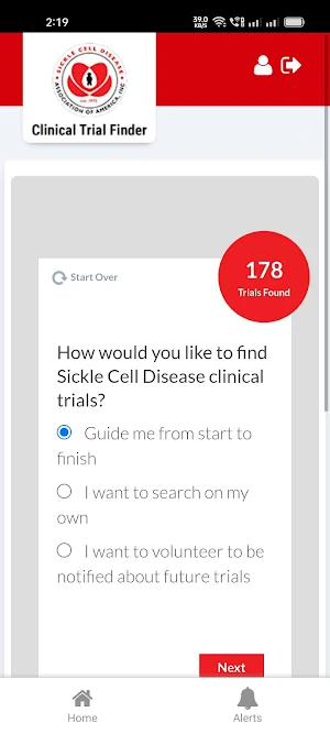 SCDAA Clinical Trial Finder Screenshot 0