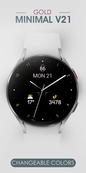 Minimal Gold v21 Watch Face Screenshot 1