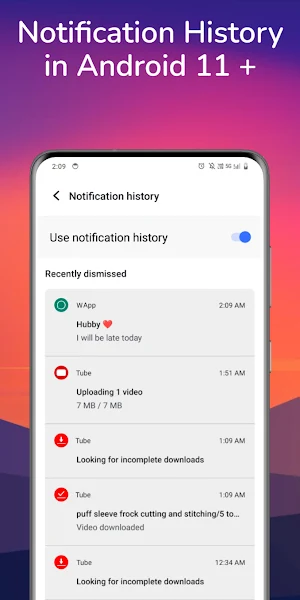 Notification History Screenshot 2