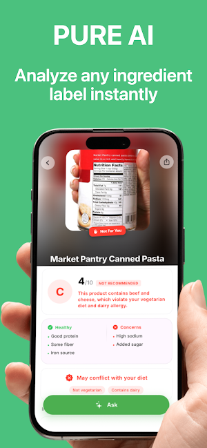 Pure: Food & Cosmetic Scanner Screenshot 0