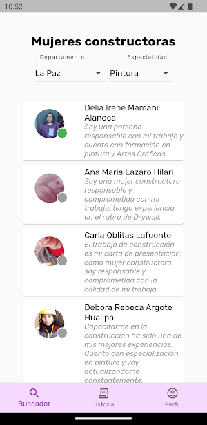 Mujeres constructoras Screenshot 1