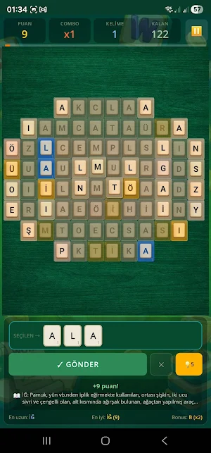 Harftaş - Word Mahjong Puzzle Screenshot 1
