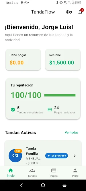 TandaFlow tandas digitales Screenshot 0