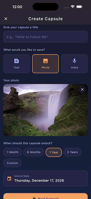 Future Self Capsule Screenshot 2