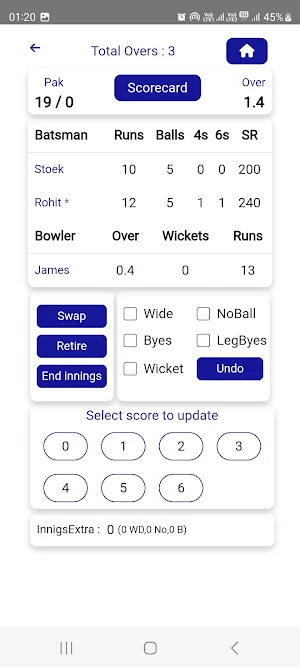 Street Cricket - Score Tracker Screenshot 2