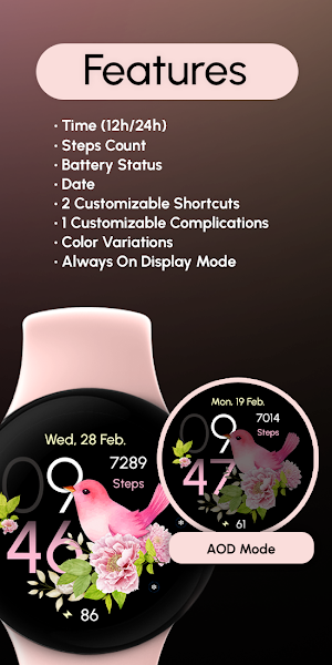 Floral Pink Bird - ReS16 Screenshot 3