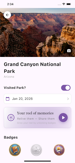 National Parks Journal Screenshot 2