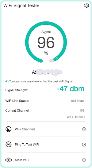WiFi Signal Strength Tester Screenshot 0