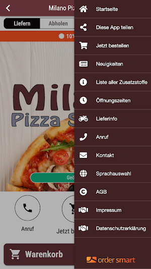 Milano Pizza Service Screenshot 2