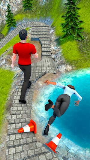 Walking Race - on Down stairs Screenshot 1