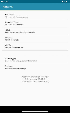 AppLovin Exchange Test App Screenshot 3
