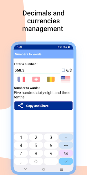 Numbers to words Screenshot 3