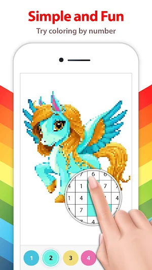 Unicorn Coloring Book - Color by Number Screenshot 1