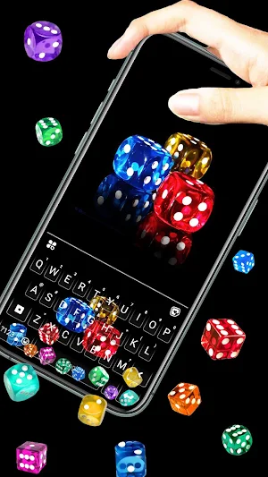 Neon Dice Gravity Keyboard Background Screenshot 0