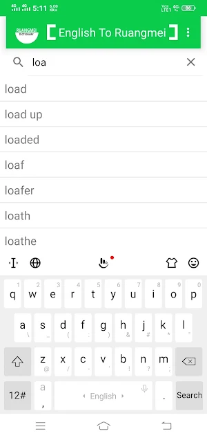 English To Ruangmei Dictionary Screenshot 1