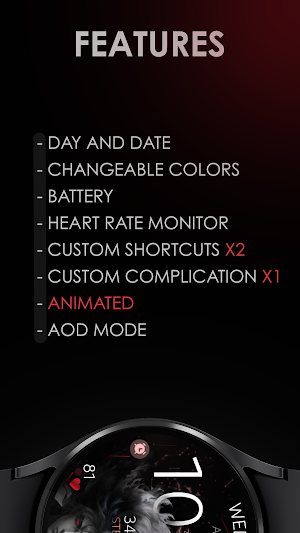 Anime v2 animated watch face Screenshot 2