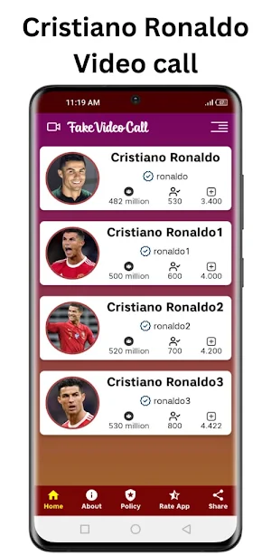 cristiano ronaldo video call Screenshot 1