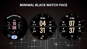 Minimal Black Watch Face Screenshot 2