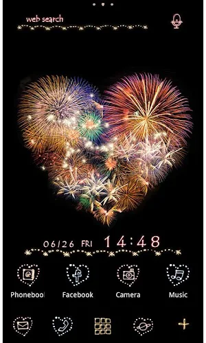 Fireworks Heart Wallpaper Screenshot 0