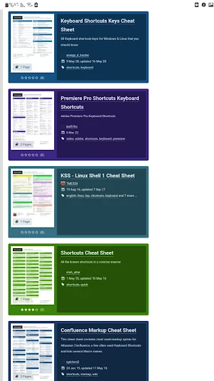 Shortcuts Cheat Sheets Screenshot 1