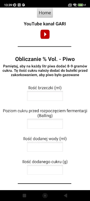 Obliczanie zawartości alkoholu Screenshot 2