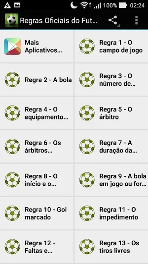 Regras Oficiais do Futebol Screenshot 0