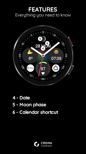Proxima watch face Wear OS Screenshot 2