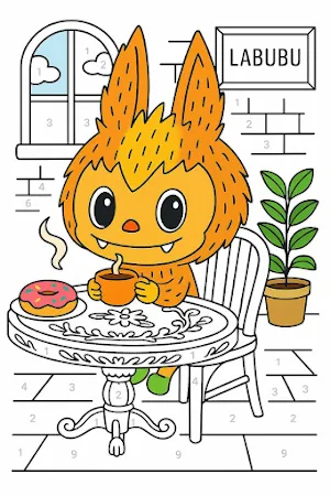 Labubu coloring by number book Screenshot 2