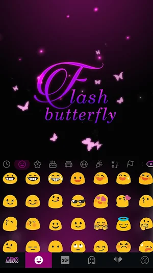 Flash Butterfly Keyboard Theme Screenshot 2