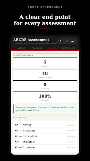 ABCDE Assessment Screenshot 0