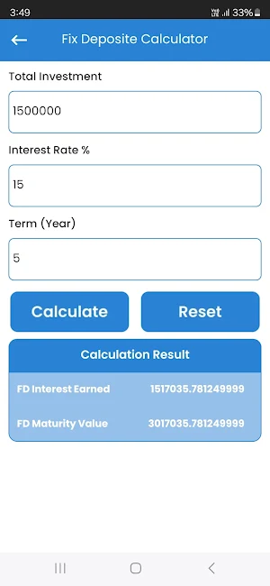LoanPrime: EMI Loan Calculator Screenshot 2