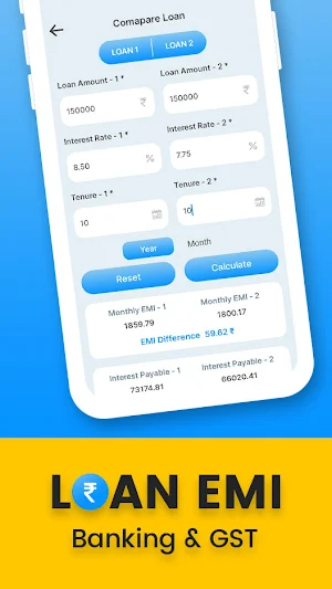 EMI Calculator, Loan Compare Screenshot 1