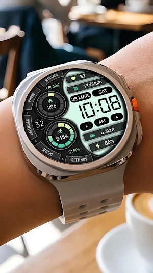 Green Text Clock ZKin Watch Screenshot 0