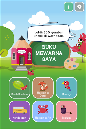 Belajar Mewarna Haiwan Buah-Buahan dan Kenderaan Screenshot 0