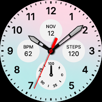 Pink Blue Elegant Watch Face